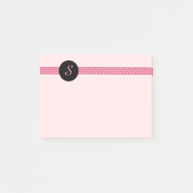 Kundenspezifische mit Monogramm Band Posten-it® Post-it Klebezettel (Vorderseite)