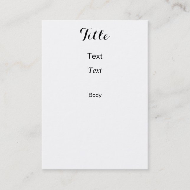 Kundenspezifische mollige Vertikale mit 3,5 x 2,5 Visitenkarte (Vorderseite)