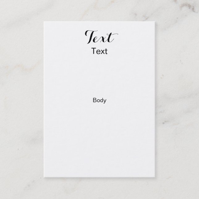 Kundenspezifische mollige Vertikale mit 3,5 x 2,5 Visitenkarte (Vorderseite)