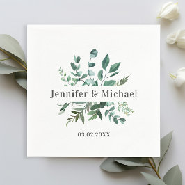 Kundenspezifische Monogram Leafy Napkins Serviette