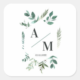 Kundenspezifische Monogramm-Broschüre Quadratischer Aufkleber