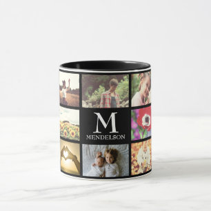 Kundenspezifische Monogramm-Fotocollage Tasse