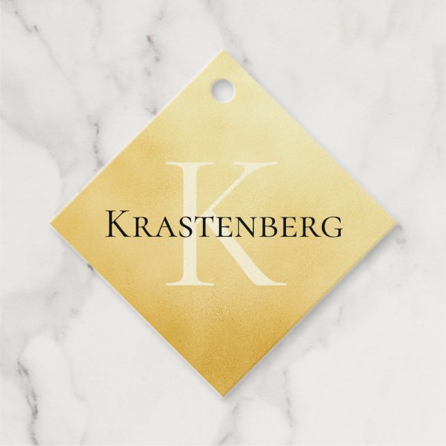 Kundenspezifische Monogramm Name Gruß-Imitate Gold Geschenkanhänger (Vorderseite)