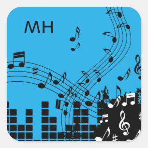 Kundenspezifische Monogrammaufkleber der Quadratischer Aufkleber