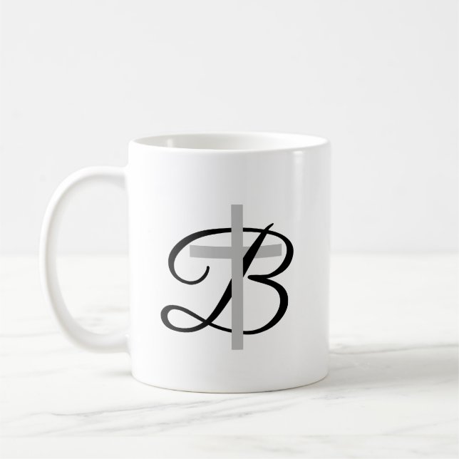 Kundenspezifische Monogrammkaffee-Tasse mit Kaffeetasse (Links)