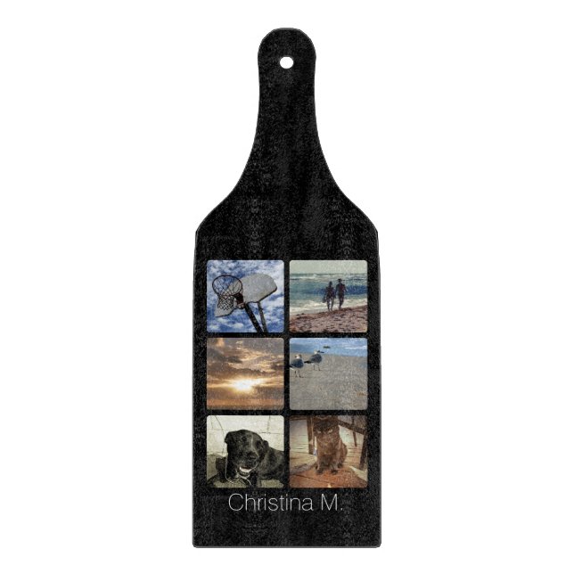 Kundenspezifische multi Foto-Mosaik-Bild-Collage Schneidebrett (Vorderseite)