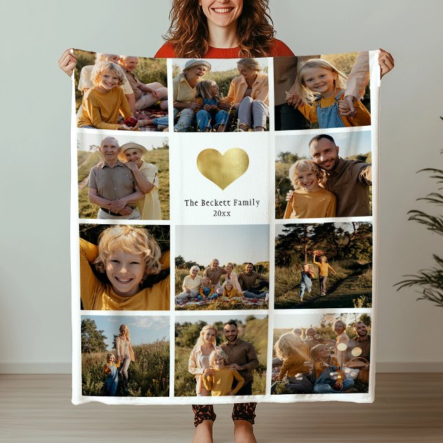 Kundenspezifische Multi-Foto-Produktfamilie - Gold Fleecedecke (Von Creator hochgeladen)