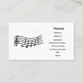 Kundenspezifische Musiknoten und skalierbare Visit Visitenkarte