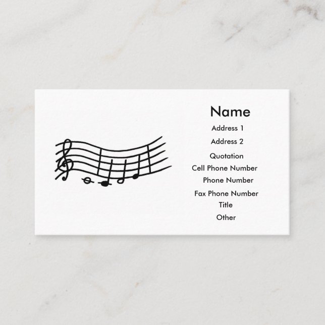 Kundenspezifische Musiknoten und skalierbare Visit Visitenkarte (Vorderseite)