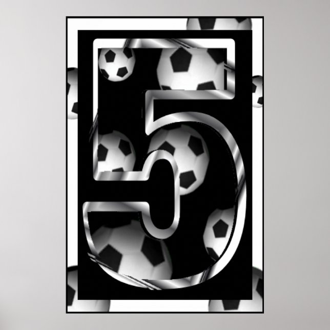Kundenspezifische Nummer 5 Fußballplakat Poster (Vorne)