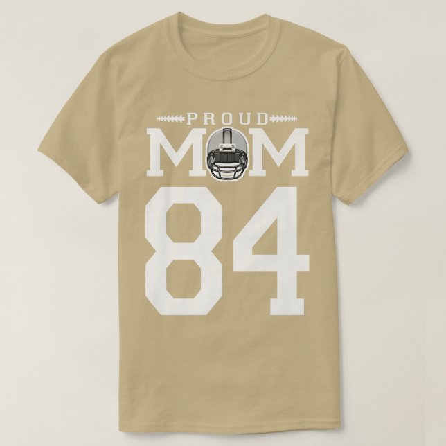 Kundenspezifische Nummer 84 Proud Football Mama Pe T-Shirt (Design vorne)