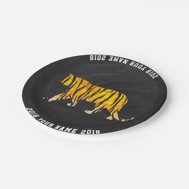 kundenspezifische Party-Platte des Tiger-08of12 Pappteller (Schrägansicht)