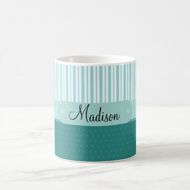 Kundenspezifische personalisierte aquamarine tasse (Mittel)