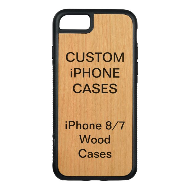 Kundenspezifische personalisierte Kirschehölzernes Carved Wood iPhone Hülle (Rückseite)