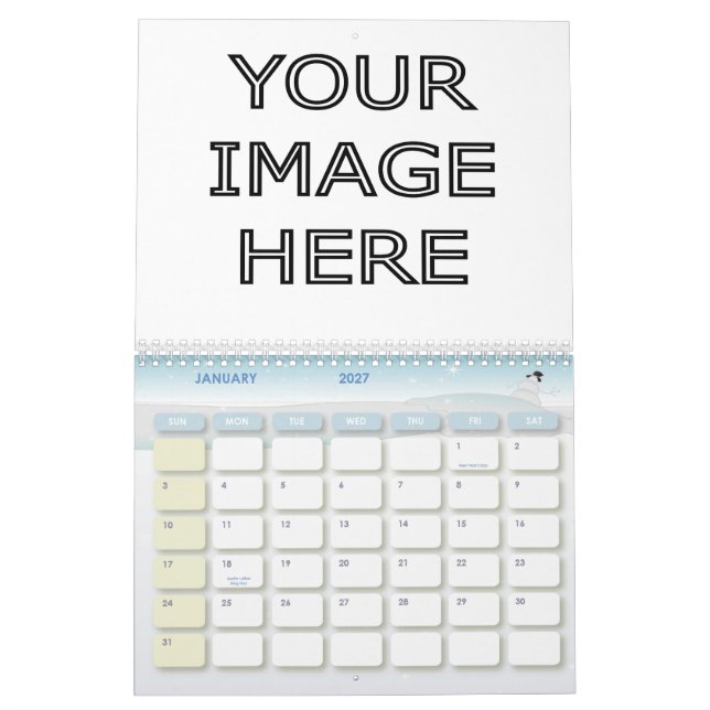 Kundenspezifische personalisierte leere kalender (Jan 2027)