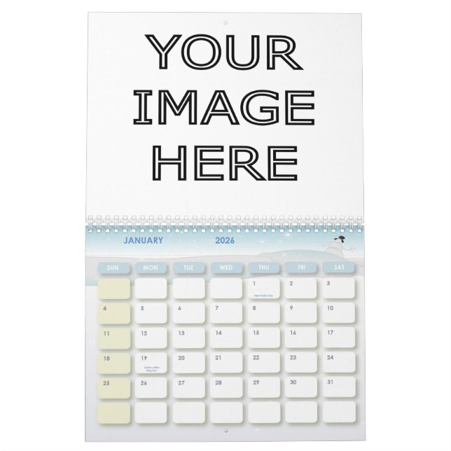 Kundenspezifische personalisierte leere kalender (Jan 2026)