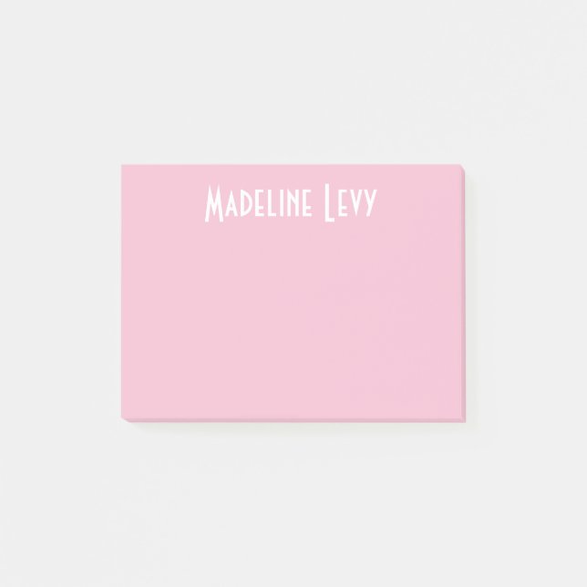 Kundenspezifische personalisierte rosa Post-It mit Klebezettel (Vorderseite)