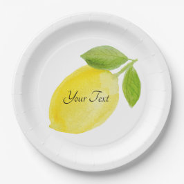 Kundenspezifische personalisierte Zitronen-Platte Pappteller
