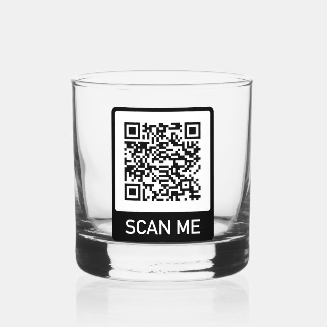 Kundenspezifische QR-Code-Geschäfte Whiskyglas (Vorderseite)