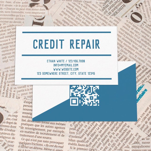 Kundenspezifische QR-Kreditreparatur Visitenkarte (Custom QR Credit Repair Business Cards)