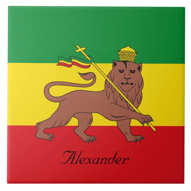 Kundenspezifische Rastafarian Flagge von Fliese (Vorderseite)