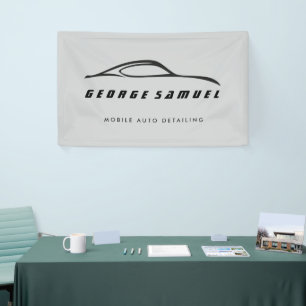 Kundenspezifische Reparatur und modernes Auto im D Banner