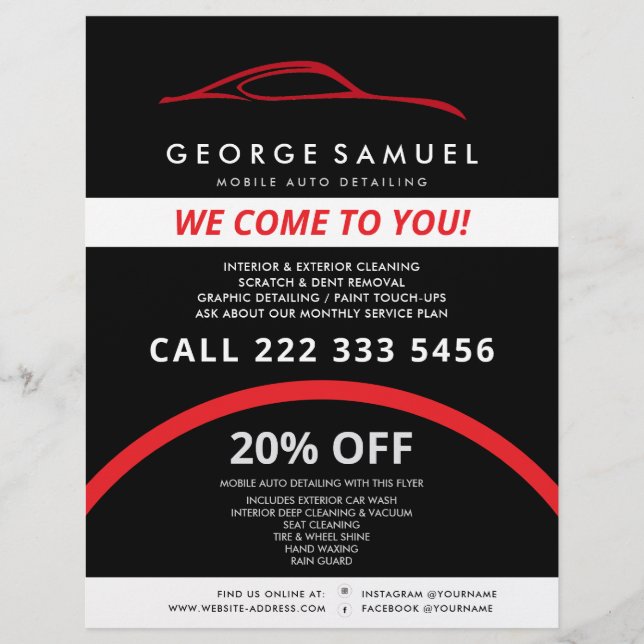 Kundenspezifische Reparatur und modernes Auto im D Flyer (Vorne)