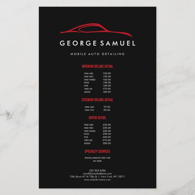 Kundenspezifische Reparatur und modernes Auto im D Flyer (Vorne)