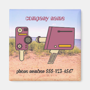 Kundenspezifische Retrokamera für Firmennamen Magnet