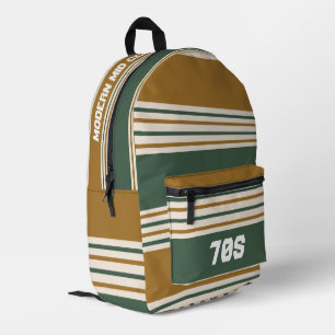 Kundenspezifische Retroliebhaber 70er Streifen Mod Bedruckter Rucksack