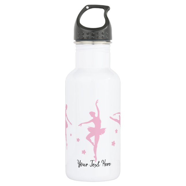 Kundenspezifische rosa Ballerinen Trinkflasche (Vorderseite)