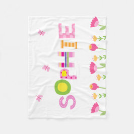 Kundenspezifische rosa Schmetterlinge, Blumen der Fleecedecke