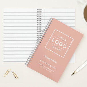 Kundenspezifische Rose Gold-Business-Logo und Name Notizbuch