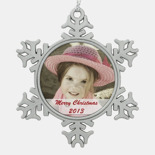 Kundenspezifische Schneeflocken Zinn-Ornament (Vorderseite)