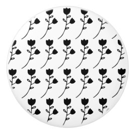 kundenspezifische schwarze Blume auf weißem Keramikknauf