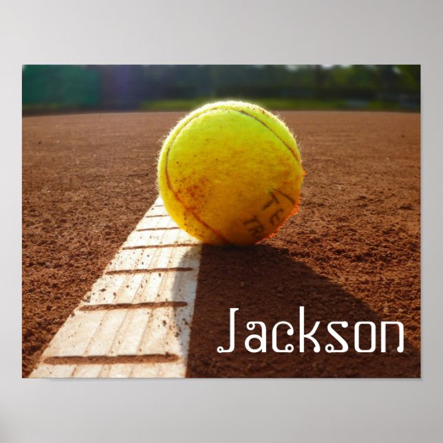 Kundenspezifische Spieler oder Teamname Tennis Fot Poster (Vorne)
