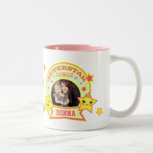 Kundenspezifische SuperTasse der stern-Mama-Mutter Zweifarbige Tasse