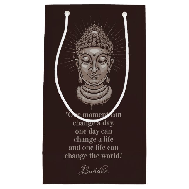 Kundenspezifische Text Buddha-Zitatgeschenktasche Kleine Geschenktüte (Vorderseite)