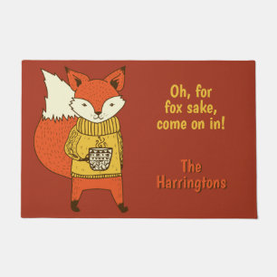 Kundenspezifische Text Fox-Illustrationstürmatte Fußmatte