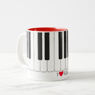 Kundenspezifische Text "ich ❤️ Musik" Zweifarbige Tasse