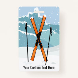 Kundenspezifische Text-Ski-Abzeichen Ausweis