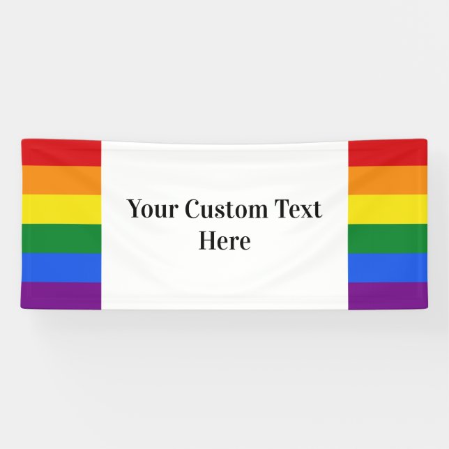 Kundenspezifische Textfahne der Regenbogen-Flagge Banner (Horizontal)