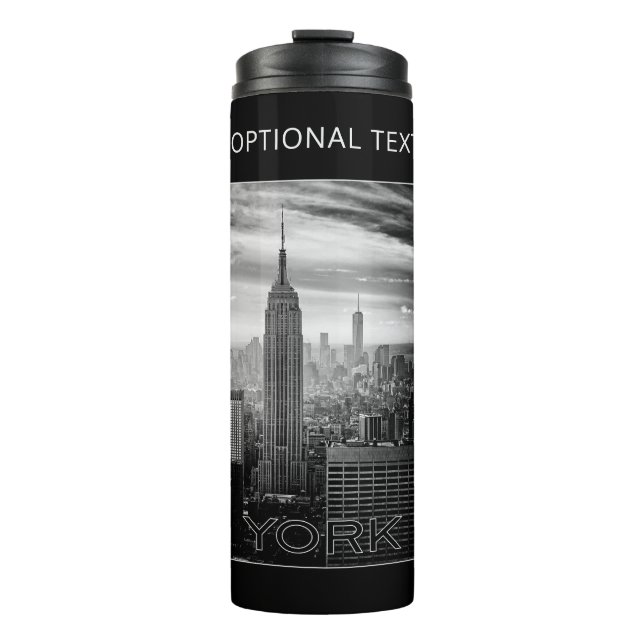 Kundenspezifische Texttrommel NEW YORK CITY Thermosbecher (Vorderseite)