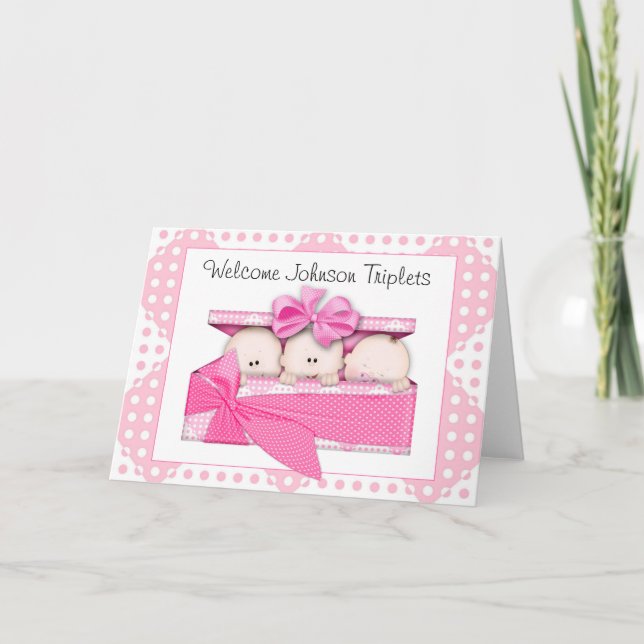 Kundenspezifische Triplets-Grußkarte Karte (Vorderseite)