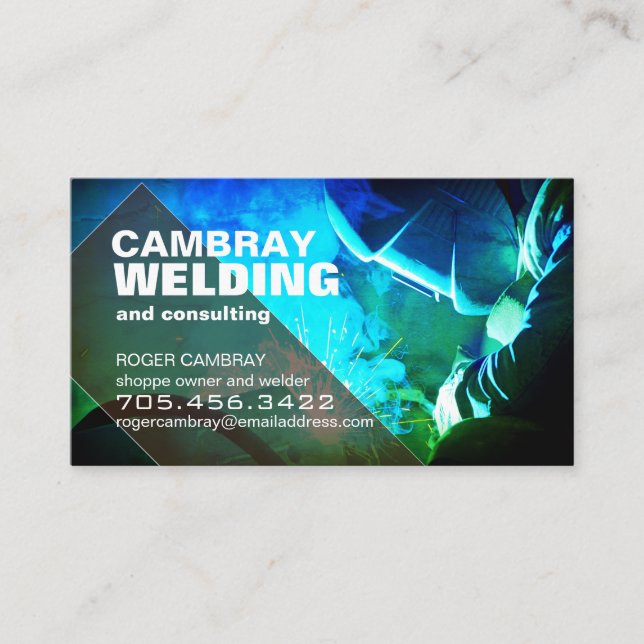 Kundenspezifische Unternehmenskarten für Welder Co Visitenkarte (Vorderseite)