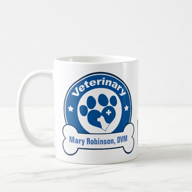 Kundenspezifische Veterinärmedizin Kaffeetasse (Links)