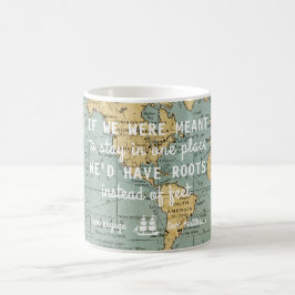 Kundenspezifische Vintage Karten-Reise zitiert | Tasse