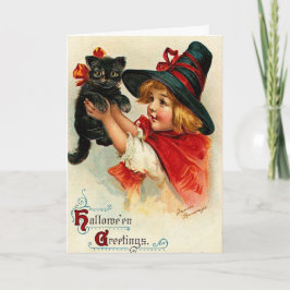 Kundenspezifische Vintage kleine Hexe und schwarze Karte