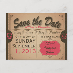 Kundenspezifische Vintage Save the Date Postkarte