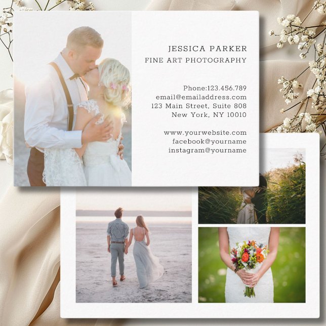 Kundenspezifische Visitenkarte 4 Foto (Customer specific 4 photo photography business card)